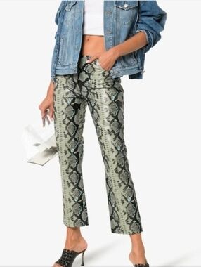Miaou | Beatrice Snake Print Vegan Leather Pants Size 26